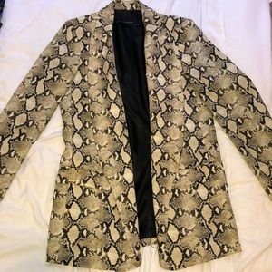 Zara Snake Print Oversized Blazer